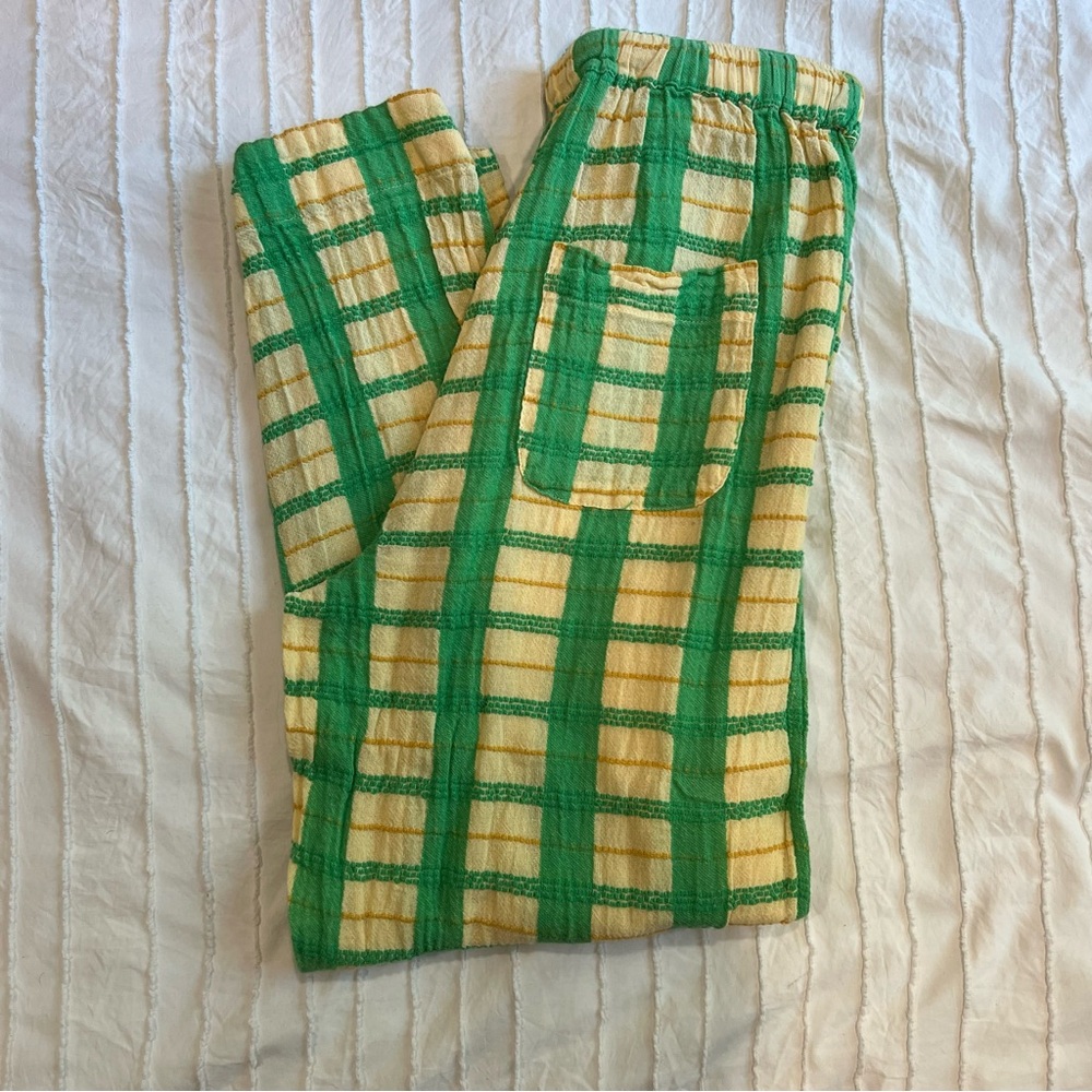 Womens plaid linen Free People pant